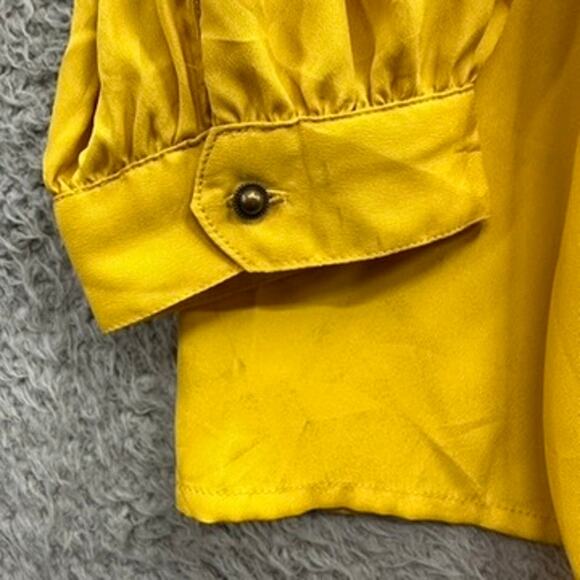 Maeve Small Yellow Blouse Flowy Silky Work Evening Party Feminine EUC - Picture 7 of 10